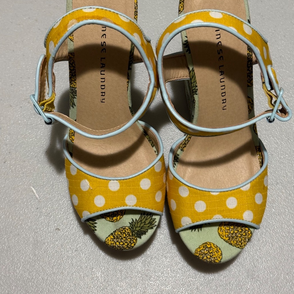 SIZE 7 CHINESE LAUNDRY PLATFORM WEDGE PINEAPPLE HIGH HEEL SANDALS LOT5582 - Picture 6 of 9